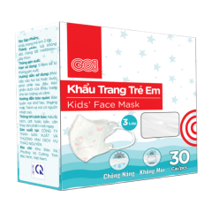 Khẩu trang trẻ em GO! 3 lớp hộp 30 cái chính hãng
