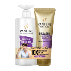 Combo Pantene phục hồi hư tổn (Dầu gội 900ml + Dầu xả 150ml) chính hãng