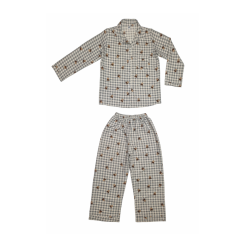 Bộ pijama bé trai tay dài màu xám size 8 chính hãng