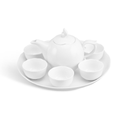 Bộ ấm trà 8 món 0.3 lít màu trắng chính hãng