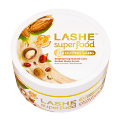 Tẩy tế bào chết Lashe Superfood hương bánh nướng 220g chính hãng