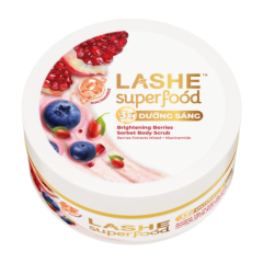 Tẩy tế bào chết Lashe Superfood hương quả mọng 220g chính hãng