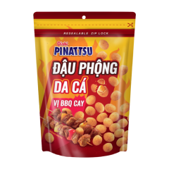 Đậu phộng Pinattsu da cá BBQ cay 80g chính hãng