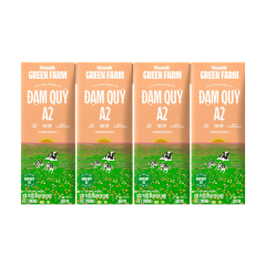 Lô 4 sữa tươi Vinamilk Green Farm đạm quý A2 hộp 180ml chính hãng