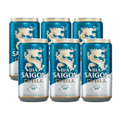 Lô 6 bia Saigon Chill lon 250ml chính hãng