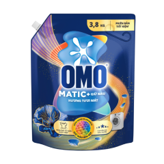 Nước giặt OMO Matic cửa trước giữ màu túi 3.8kg chính hãng