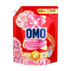 Nước giặt Omo cửa trên hương hoa hồng Ecuador túi 3.8kg chính hãng