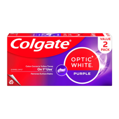 Lô 2 kem đánh răng Colgate Optic White Purple 100g chính hãng