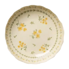 Đĩa tròn hoa mai vàng cao cấp 20cm chính hãng