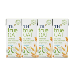 Lốc 4 sữa yến mạch TH true Oat vị dừa 180ml chính hãng