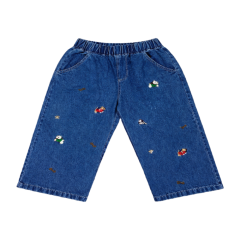 Quần jean dài bé gái Tre Xanh họa tiết xanh đen size 10 chính hãng
