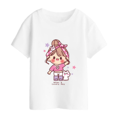 Áo thun GHP K5 in hình bé gái màu trắng size 6 chính hãng