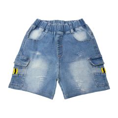 Quần short jean bé trai Khang Thành xanh nhạt size 6 chính hãng