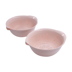 Bộ 4 thau rổ BioHome 24 + 28cm màu hồng chính hãng