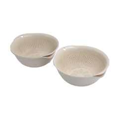 Bộ 4 thau rổ BioHome 24 + 28cm màu kem chính hãng