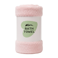 Khăn tắm họa tiết trái tim Tuyết Mai màu hồng 70x145cm chính hãng