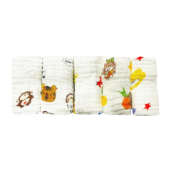 Lô 5 khăn tay xô nhăn Thiphuco Muslin 25x25cm chính hãng