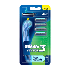 Dao cạo Gillette Vector 3 (1 cây + 6 lưỡi) chính hãng
