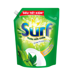 Nước rửa chén Surf hương trà xanh và lá dứa túi 3.2kg chính hãng
