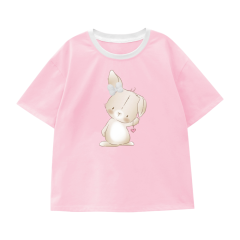 Áo thun bé gái tay ngắn thỏ HN2 3381 màu hồng size 10 chính hãng