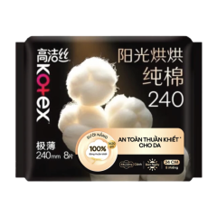 Băng vệ sinh Kotex mặt bông siêu mỏng cánh 24cm 8 miếng chính hãng