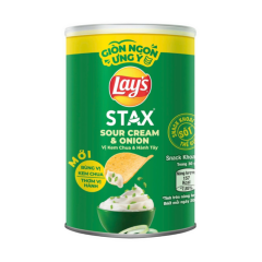 Snack khoai tây Lay's Stax vị kem chua và hành tây 40g chính hãng