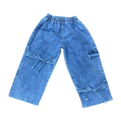 Quần jean bé gái Tre Xanh thắt nơ màu xanh nhạt size 10 chính hãng