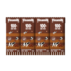 Lô 4 sữa tươi tách béo tiệt trùng Vinamilk vị socola 180ml chính hãng | Siêu Thị GO!– Thực phẩm giá tốt