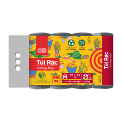Lô 4 túi đen đựng rác GO! 65x75cm 1.25kg chính hãng
