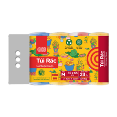 Lô 4 túi màu đựng rác GO! 55x65cm 1.25kg chính hãng