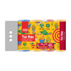 Lô 4 túi màu đựng rác GO! 65x75cm 1.25kg chính hãng