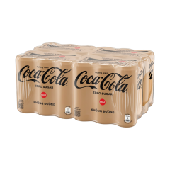 Thùng 24 nước ngọt Coca-Cola Zero hương vani lon 320ml chính hãng