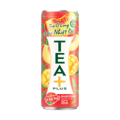 Trà Olong Tea Plus vị đào nhiệt đới lon 320ml chính hãng