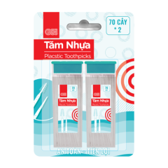 Tăm nhựa GO! vỉ 2 hộp 70 cây chính hãng