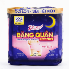Băng vệ sinh Diana đêm dạng quần size L-XL gói 5 miếng chính hãng