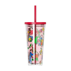 Ly nhựa cách nhiệt 2 lớp MMS0074 màu đỏ 720ml chính hãng