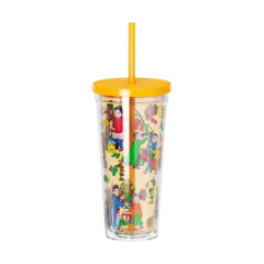 Ly nhựa cách nhiệt 2 lớp MMS0067 màu vàng 720ml chính hãng