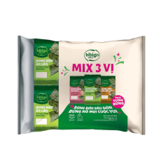 Lốc 24 rong biển ăn liền Bibigo mix 3 vị gói 4g chính hãng