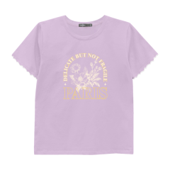 Áo thun nữ Hồng Nhật in Paris màu tím size S chính hãng