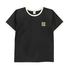 Áo thun nữ Hồng Nhật in CUA màu đen size S chính hãng