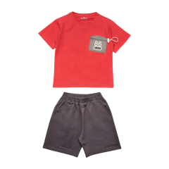 Bộ tay ngắn bé trai Việt Ý túi 86 màu bã trầu size 4 chính hãng
