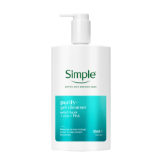 Gel rửa mặt Simple Purify+ kiềm dầu giảm mụn 240ml chính hãng