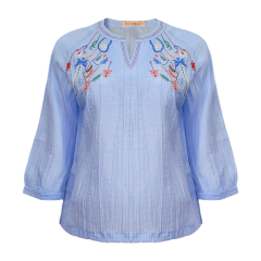 Áo kiểu Minh Minh A13350 thêu màu xanh size M chính hãng