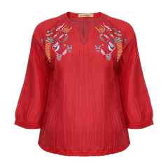 Áo kiểu Minh Minh A13350 thêu màu đỏ size M chính hãng