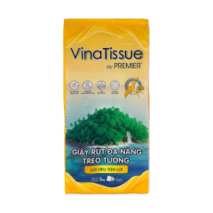 Khăn giấy rút đáy 4 lớp Premier VinaTissue 320 tờ chính hãng