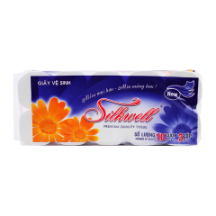 Giấy vệ sinh Silkwell 3 lớp không lõi 10 cuộn chính hãng