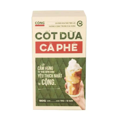 Cà phê cốt dừa Cộng hộp 12 gói x 15g chính hãng