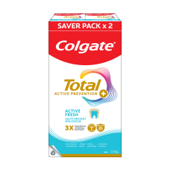 Lô 2 kem đánh răng Colgate Total Active Fresh 150g chính hãng