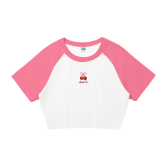 Áo thun bé gái BOO thêu trái dâu hồng trắng size 4 chính hãng