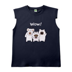 Áo thun sát nách bé trai BOO màu navy size 4 chính hãng